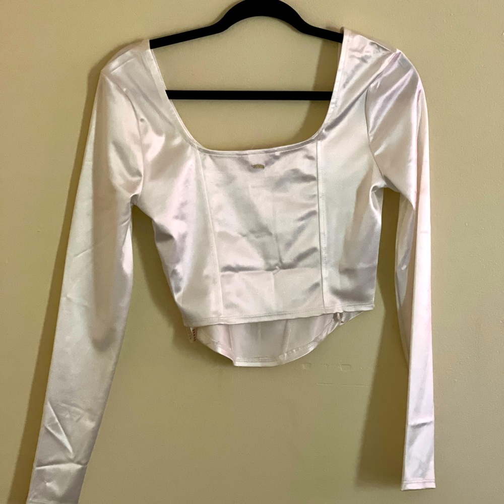 Silky White Crop Top